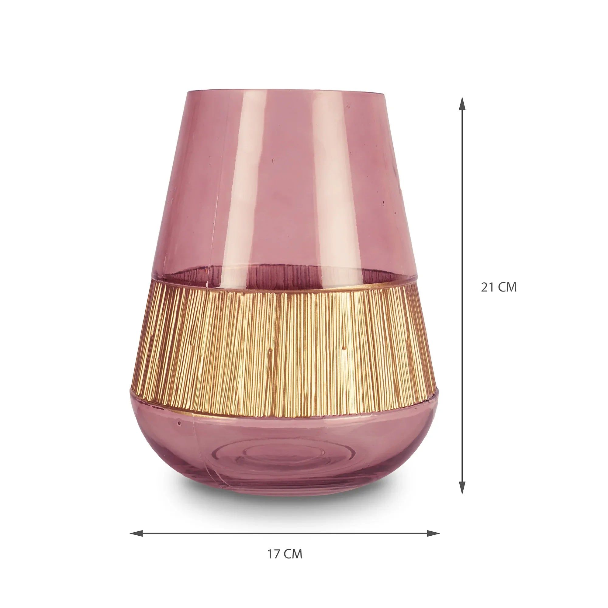 Alena Oval Glass Vase 21Cm in Blush Colour - HomeTown