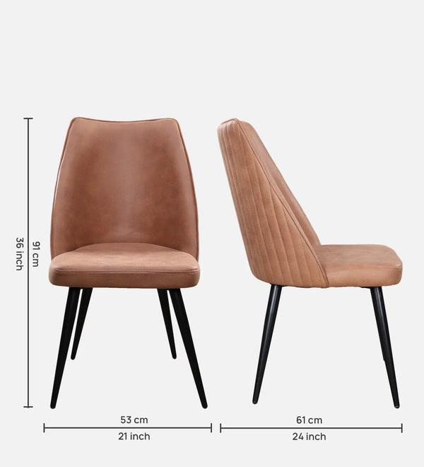 Arduous Acacia Wood Dining Chair Set of 2 in Natural Colour dimensions