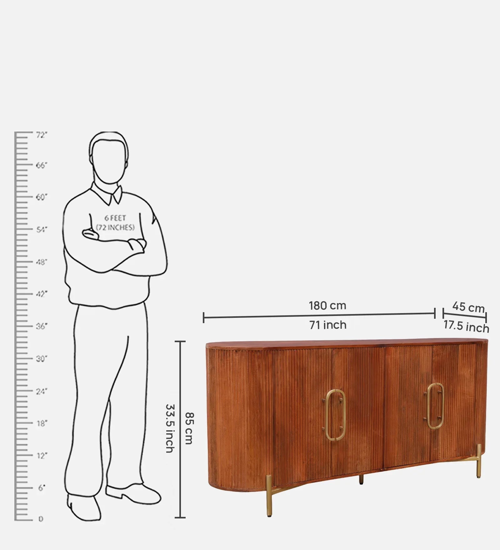 Caravelle Solidwood Sideboard in Dark Brown Colour - HomeTown