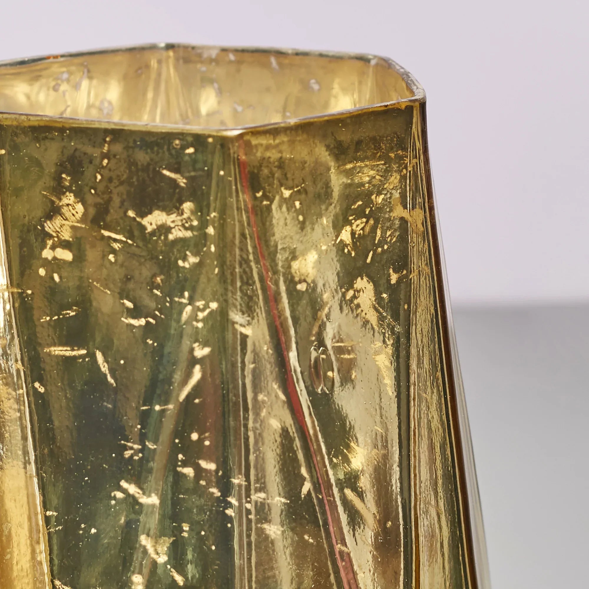 Phiona Glass Hexa Handcrafted Votive Mercury 24 Cm in Gold Colour - HomeTown