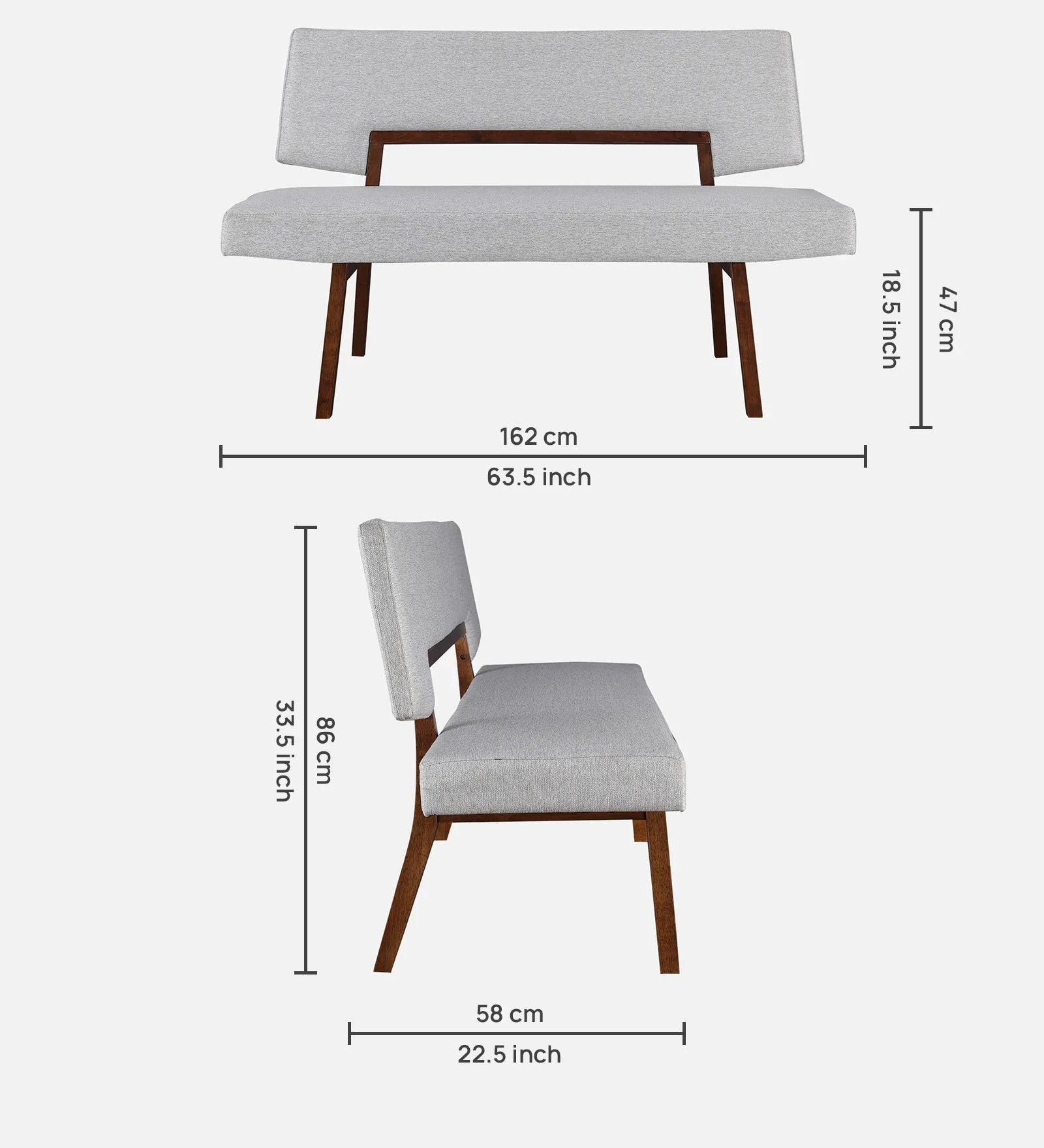 Lillian Solidwood Six Seater Dining Bench in Walnut Colour - HomeTown