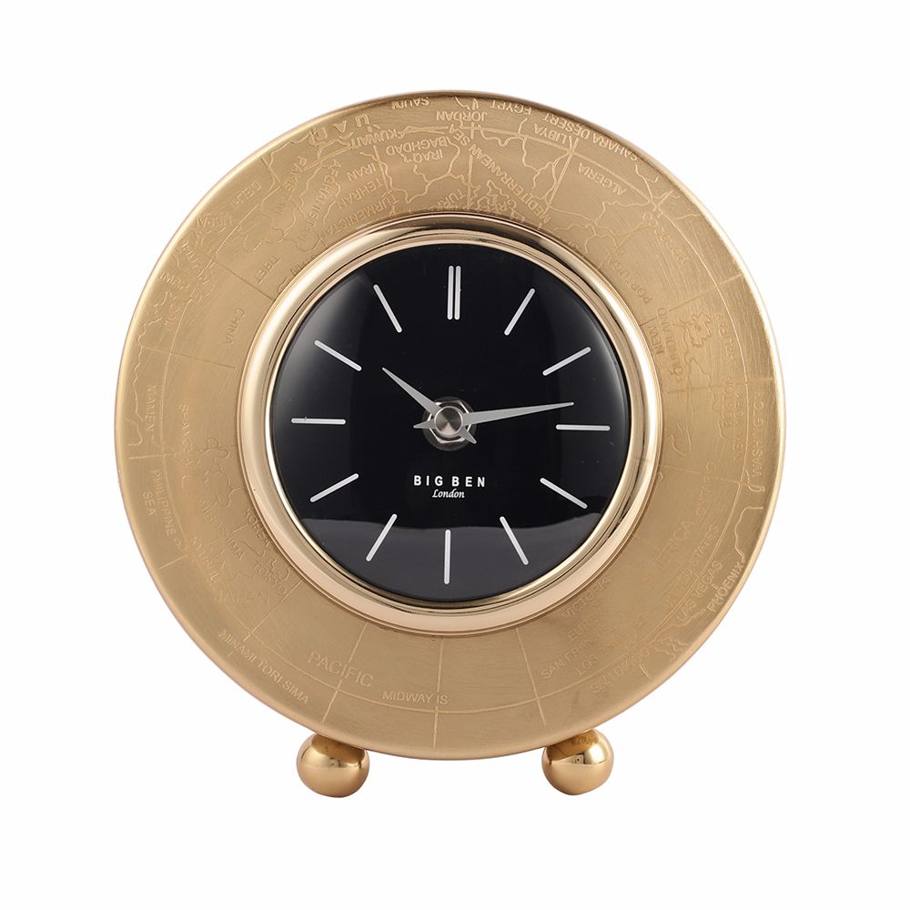 World Clock In Gold Finish