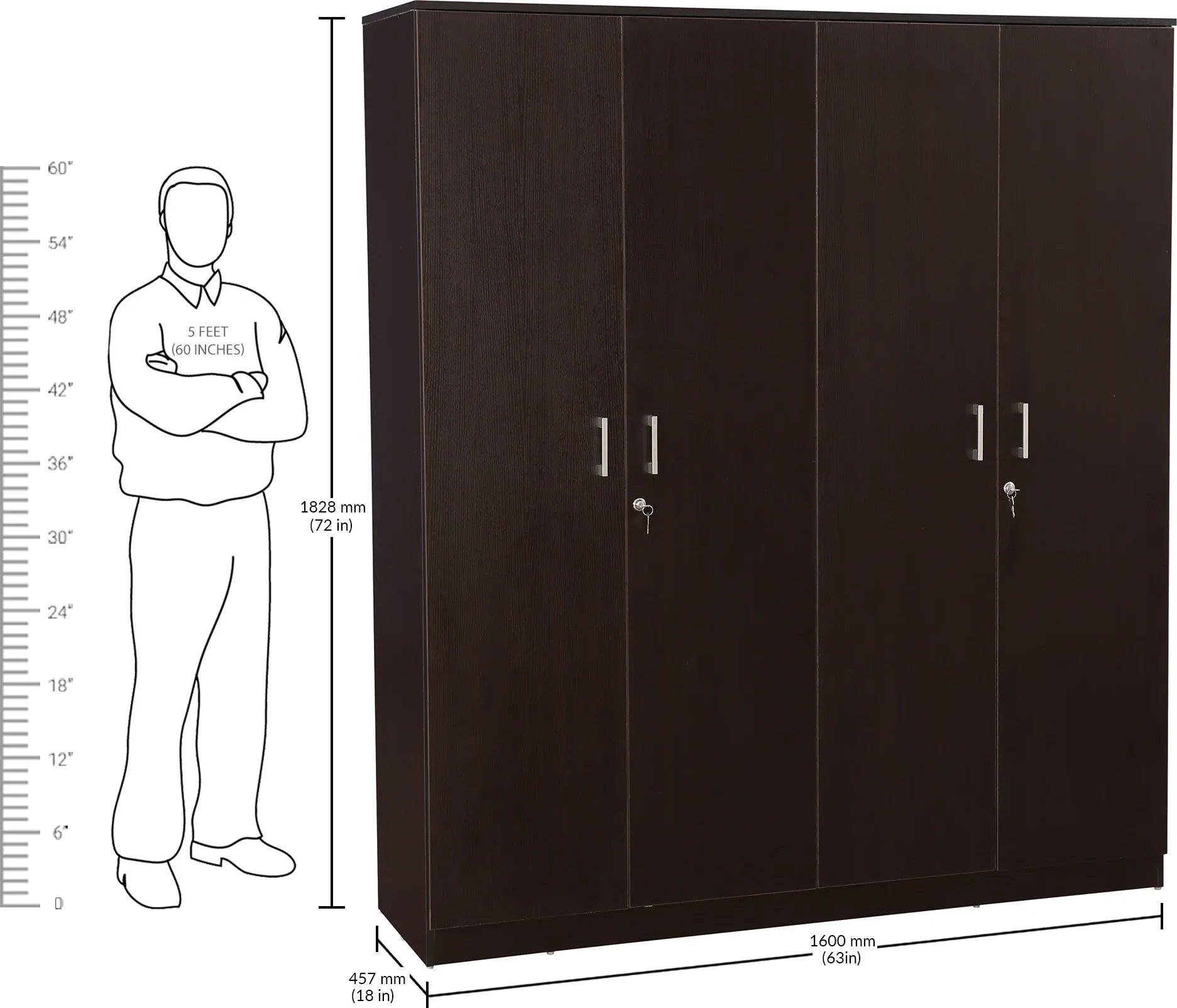 Prime Four Door Wardrobe - HomeTown