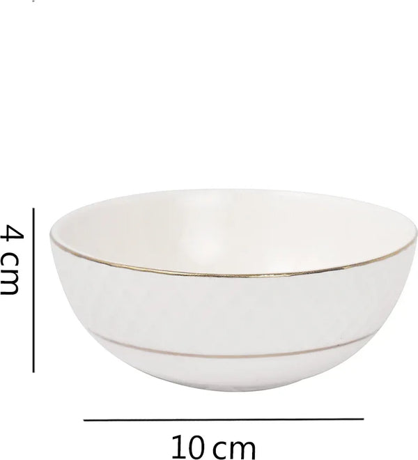 Royal Mezze Bone China Veg Bowl in White Colour dimensions