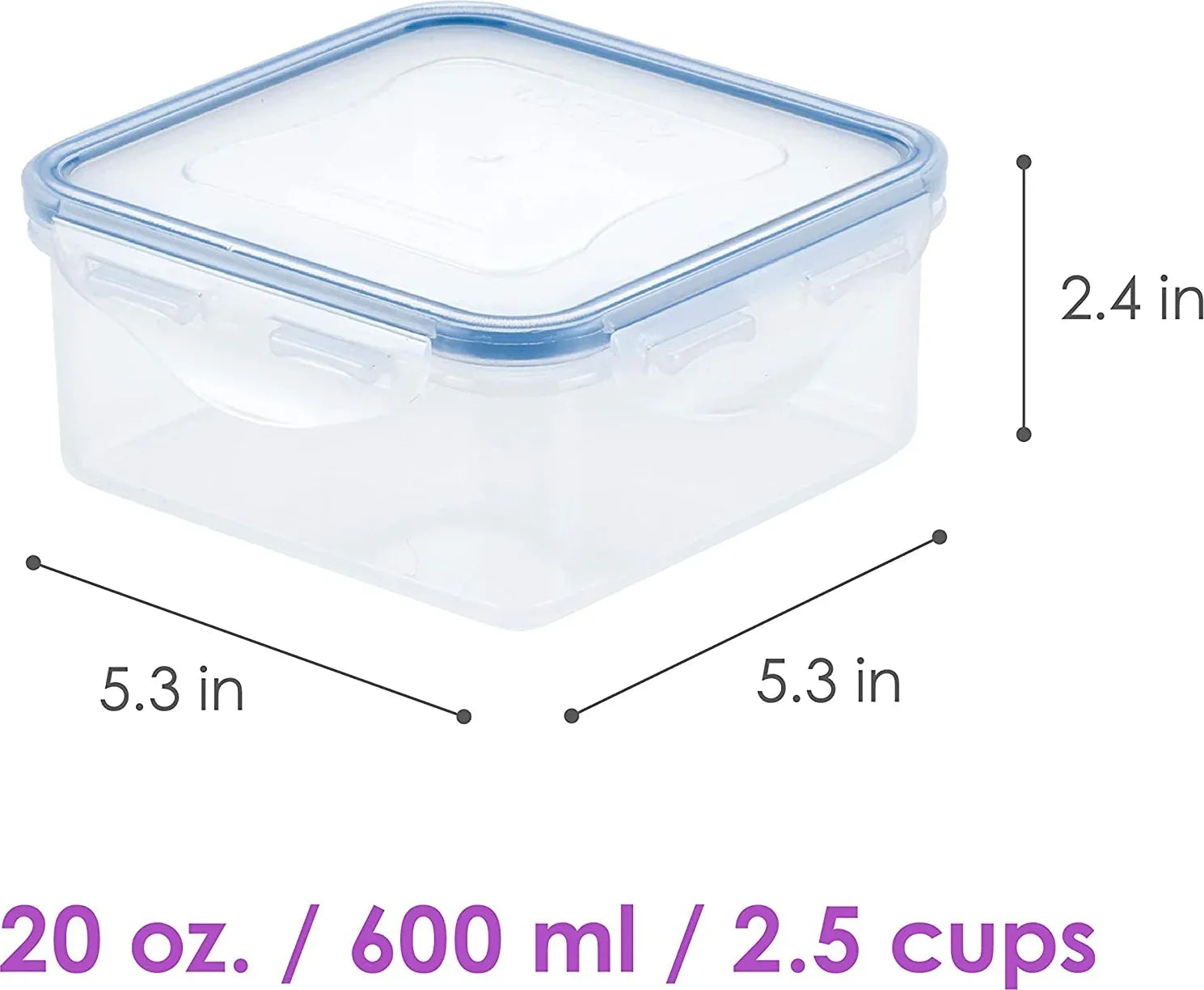Modular BPA Free Airtight Plastic Square Container 600 ml in Transparent Colour - HomeTown