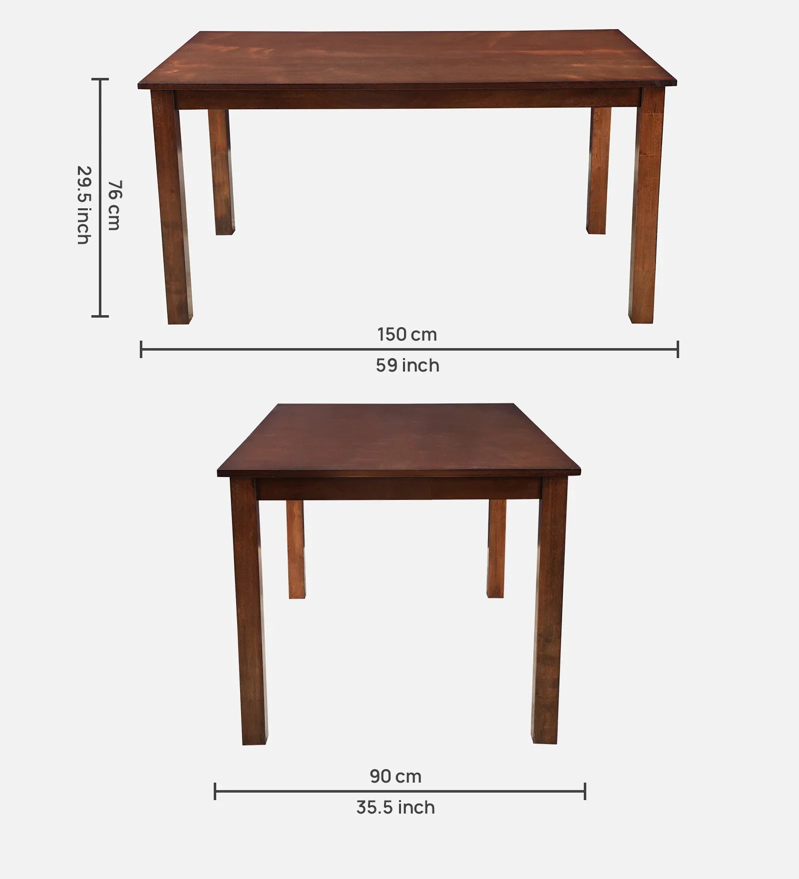Aravali Rubberwood Six Seater Dining Table in Antique Cherry Colour - HomeTown