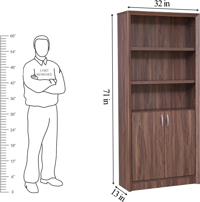 Stark Engineered Wood Open Book Case in Walnut Colour - HomeTown