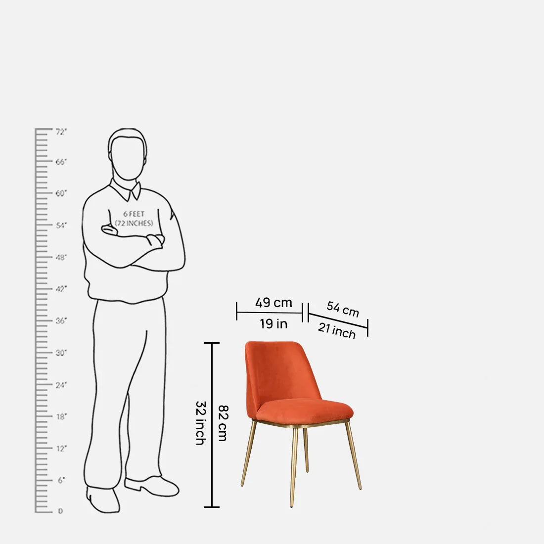 Palatine Metal Dining Chair in Rust Colour - HomeTown