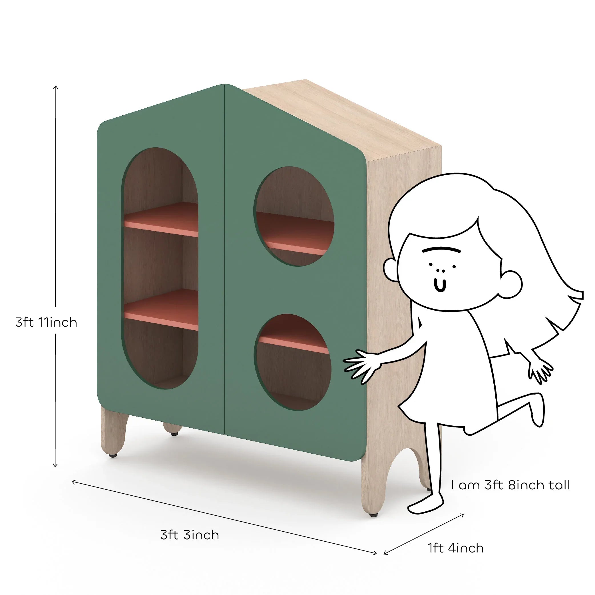 Magic Hut Storage Cabinet in Lauren Green Colour - HomeTown