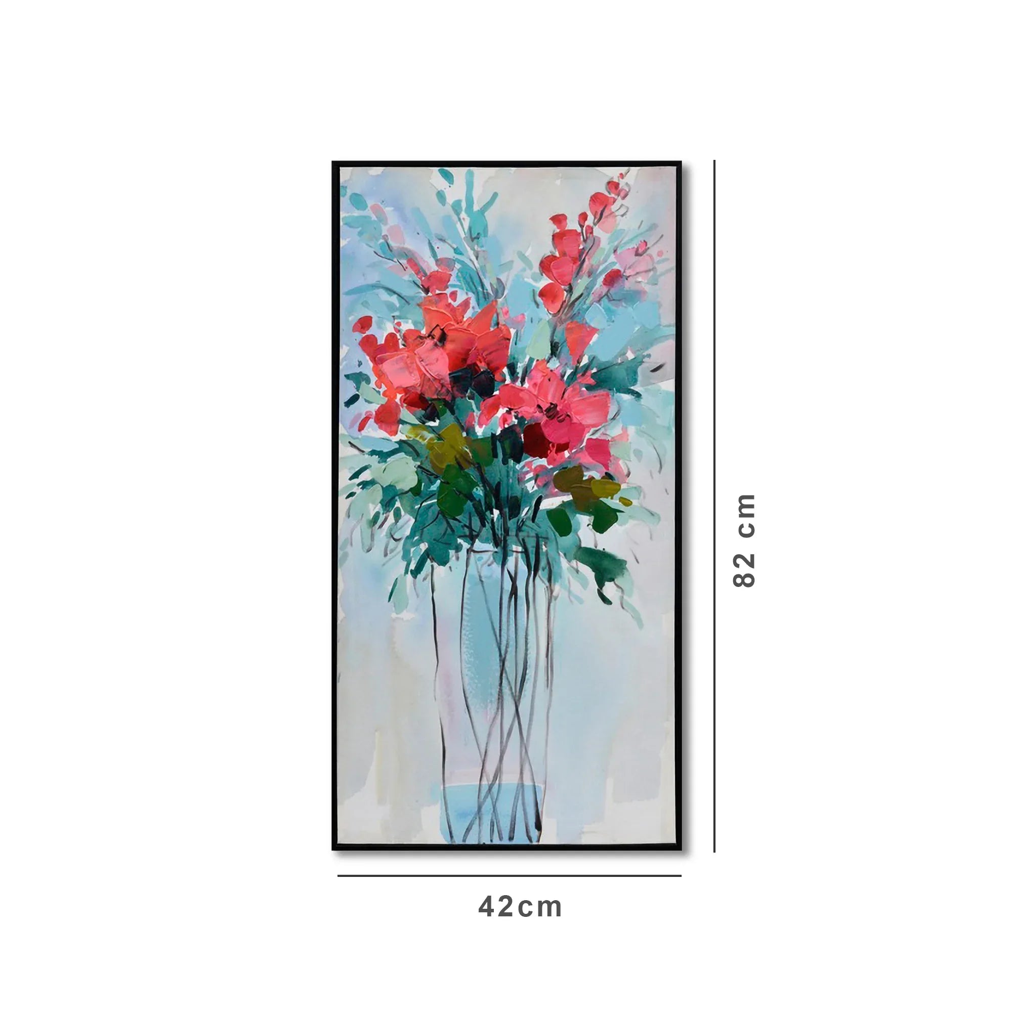 Ilona Floral Handmade Canvas Painting 40x80 Cm in Multi Colour - HomeTown