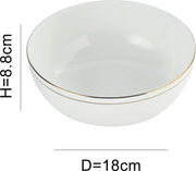 Avril Real Gold-Plated Bone China Serving Bowl in White Colour - HomeTown