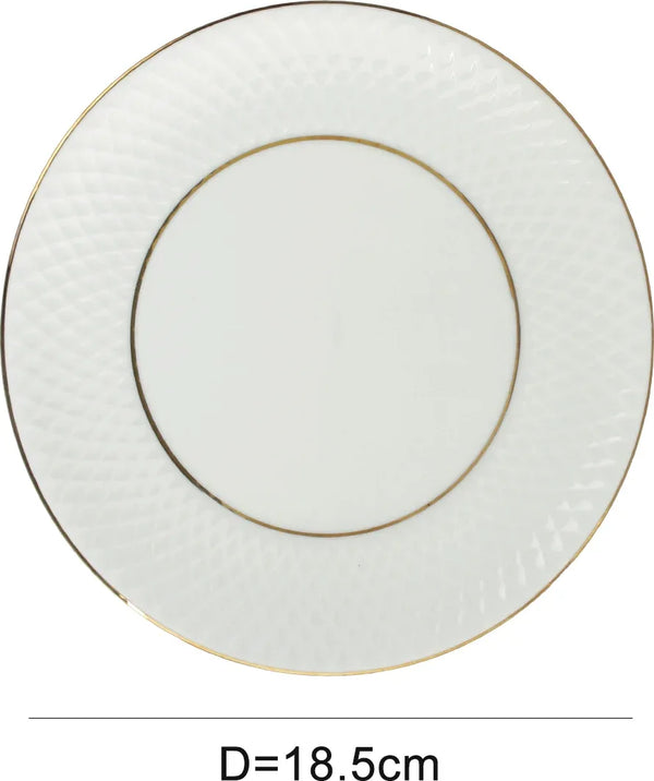 Royal Mezze Bone China Quarter Plate 18 Cm in White Colour dimensions
