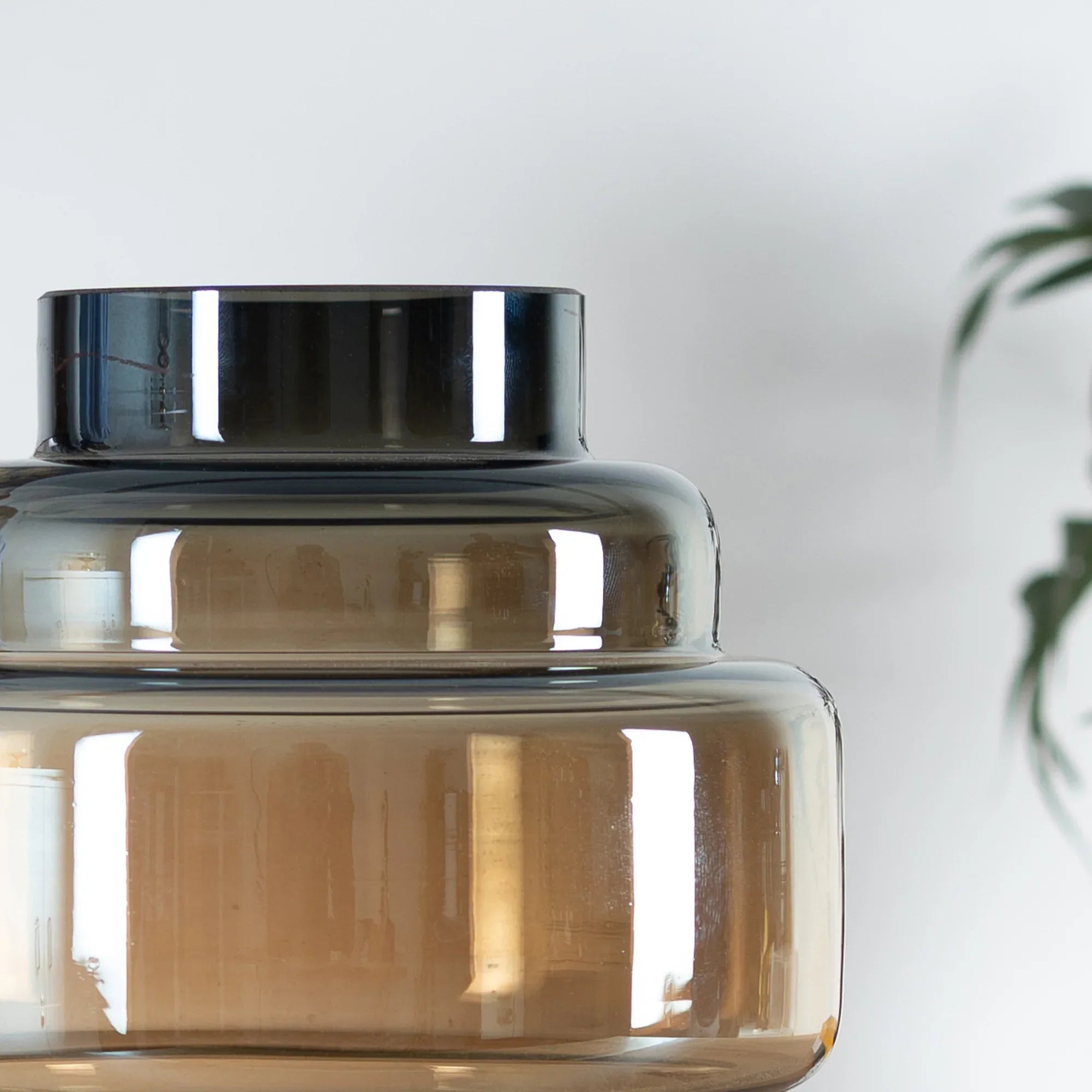 Julian Modern Glass Vase 25Cm in Smoky Colour - HomeTown