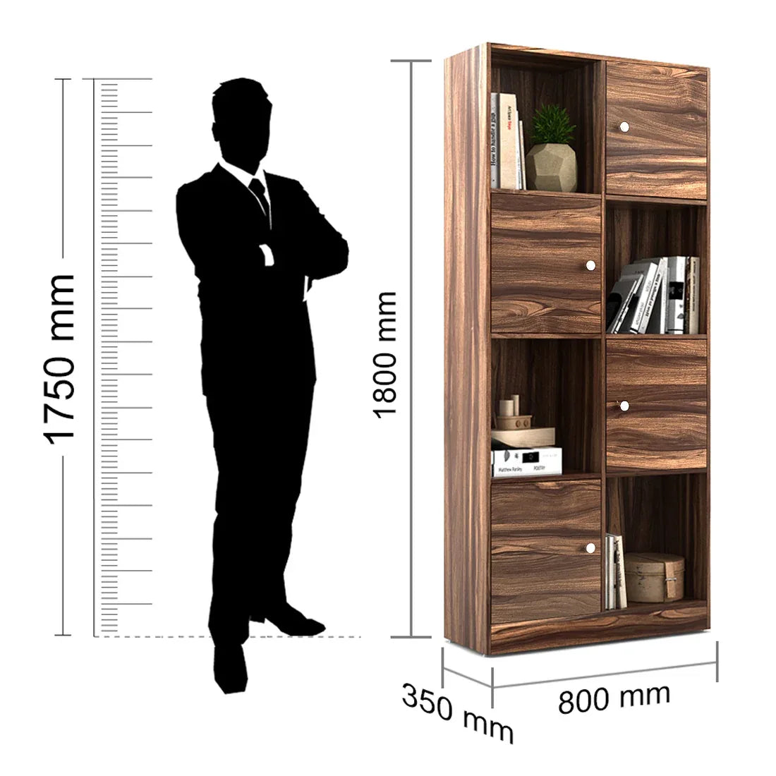 Matrix Book Shelves in Asian Walnut Colour - HomeTown