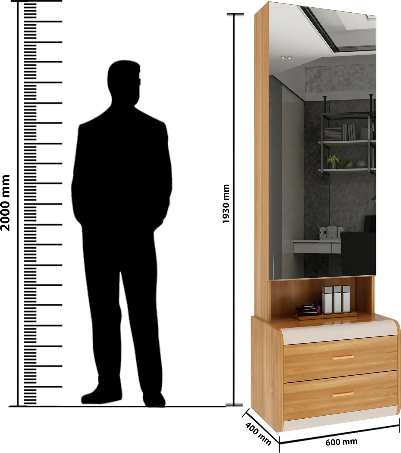 Canterbury Dressing Table with Mirror in Fortune Walnut Colour - HomeTown