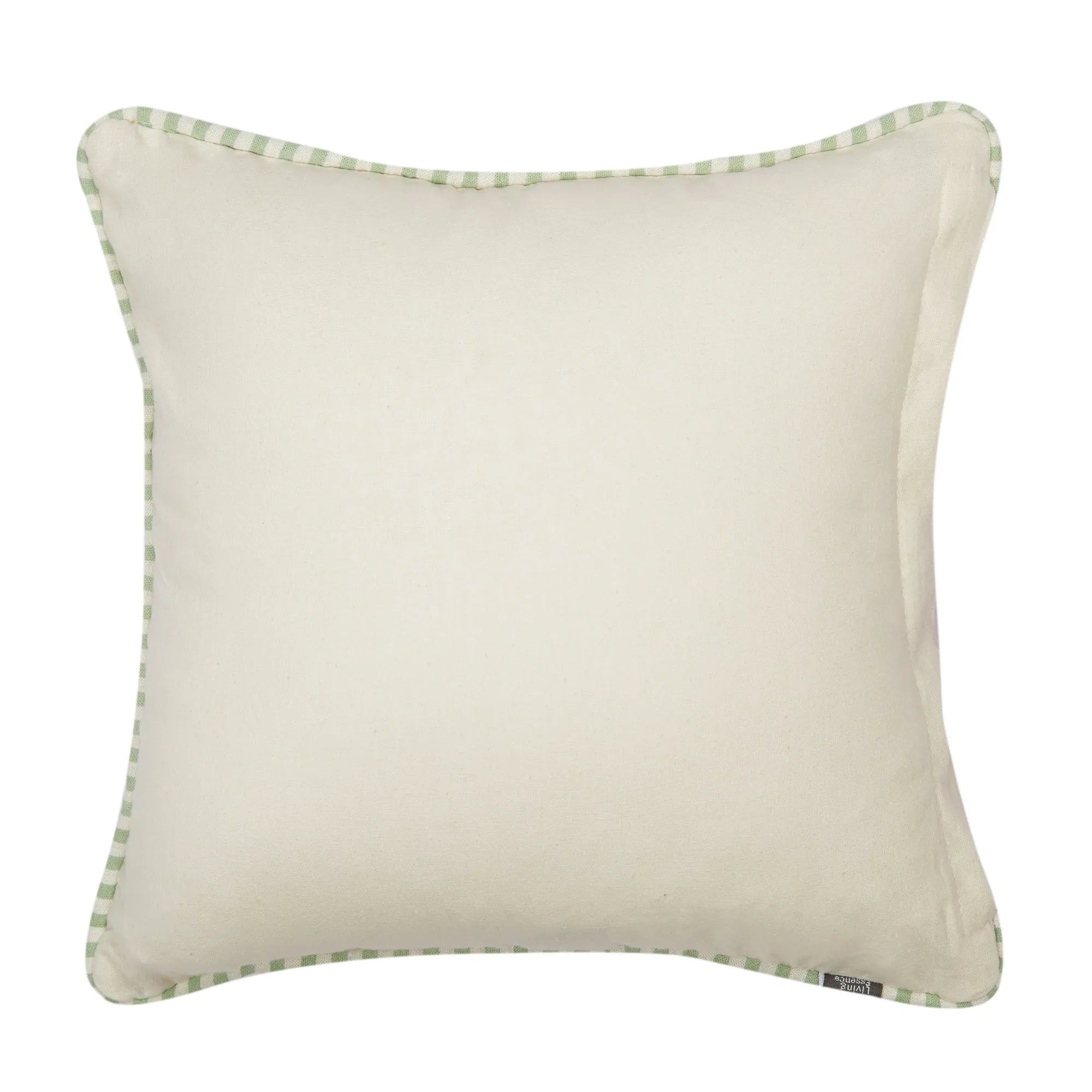 Indian Botanical Cotton Cushion Cover 30x30 cm in Sage Border Print - HomeTown