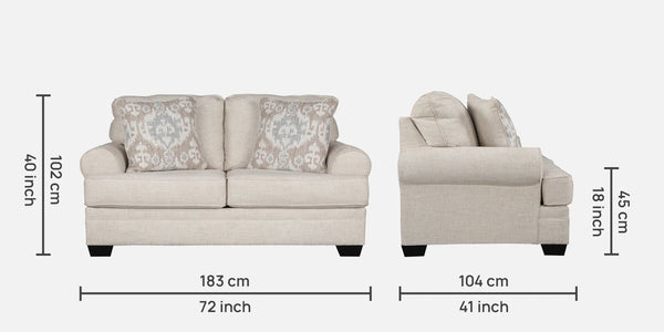 Thames Fabric Sofa in Beige Color | 2 Seater dimensions