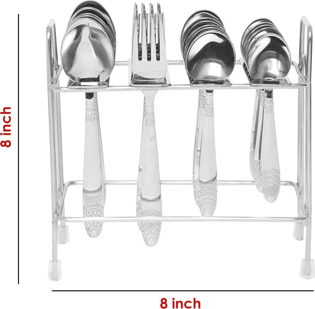 Kenwood Stainless steel 24 Pcs Cutlery Set With Stand in Silver Colour - HomeTown