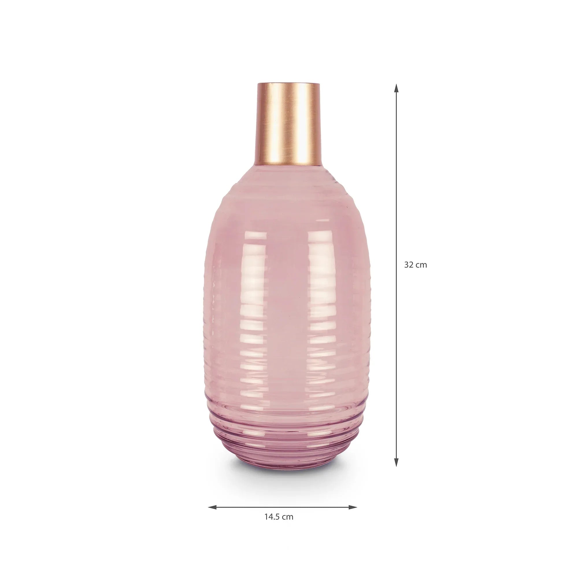 Alena Pot Glass Vase 32Cm in Blush Colour - HomeTown