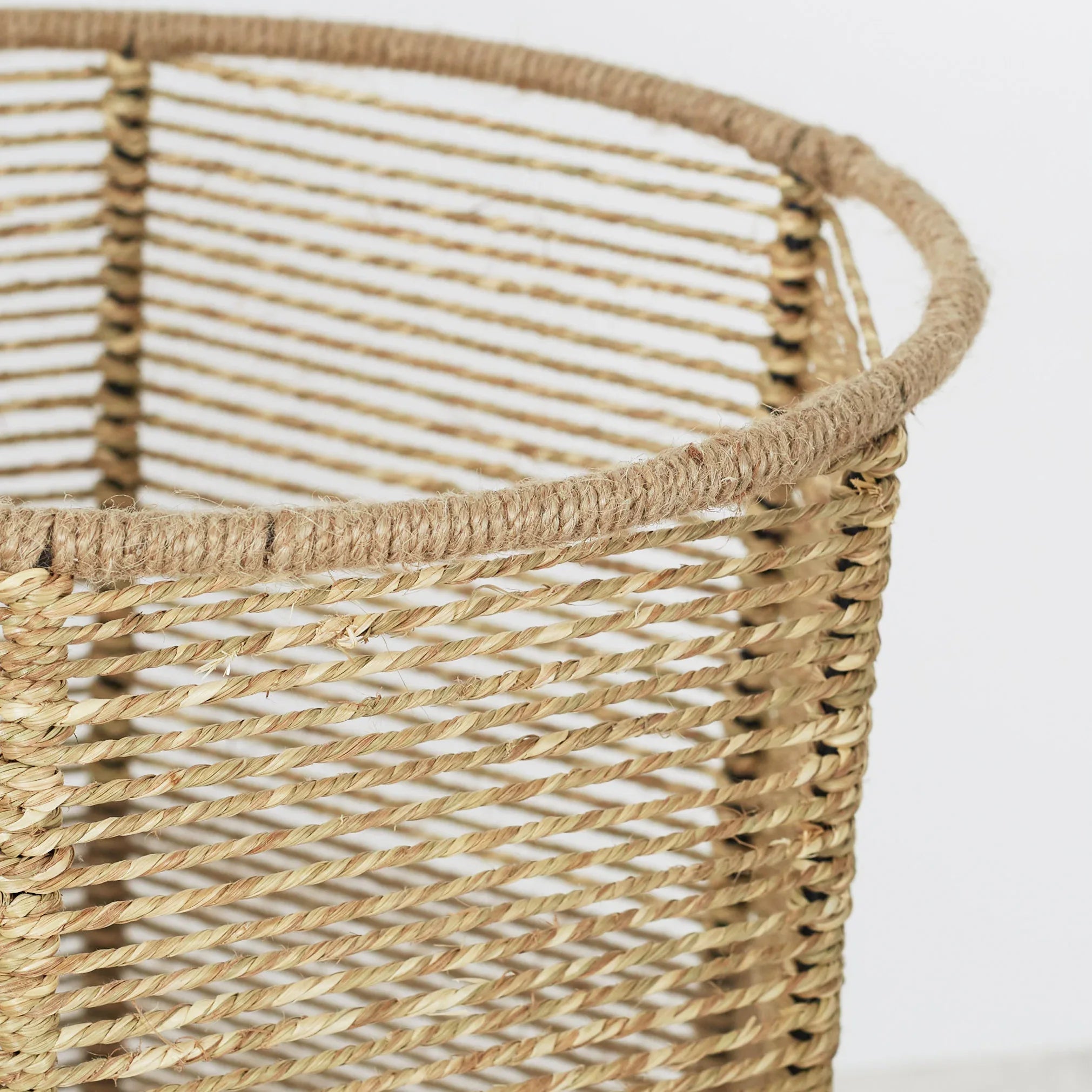 Boho Metal And Natural Fiber Planter Stand 42Cm in Brown Colour - HomeTown