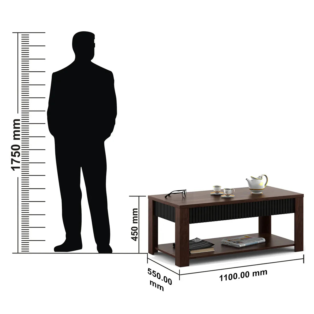 Antwerp Center Table in Sheesham Colour - HomeTown