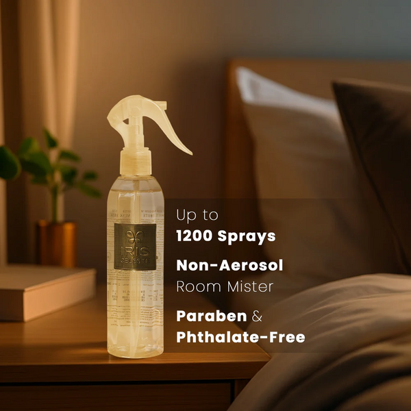 Iris Celeste Room Mist in Blue Ocean Colour - Refreshing Home Room Mist dimensions