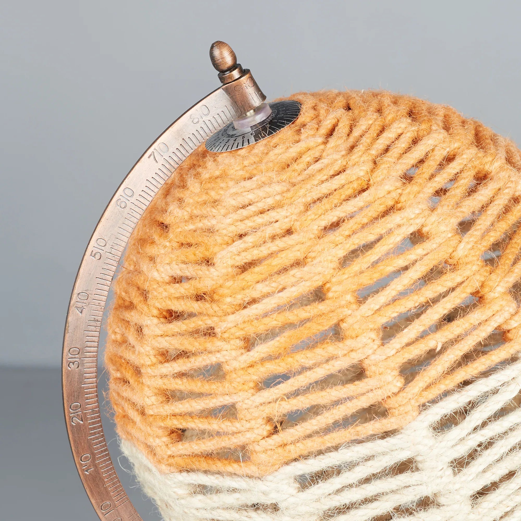 Venice Fabric Globe 20x23x30 Cm in Mustard & White Colour - HomeTown