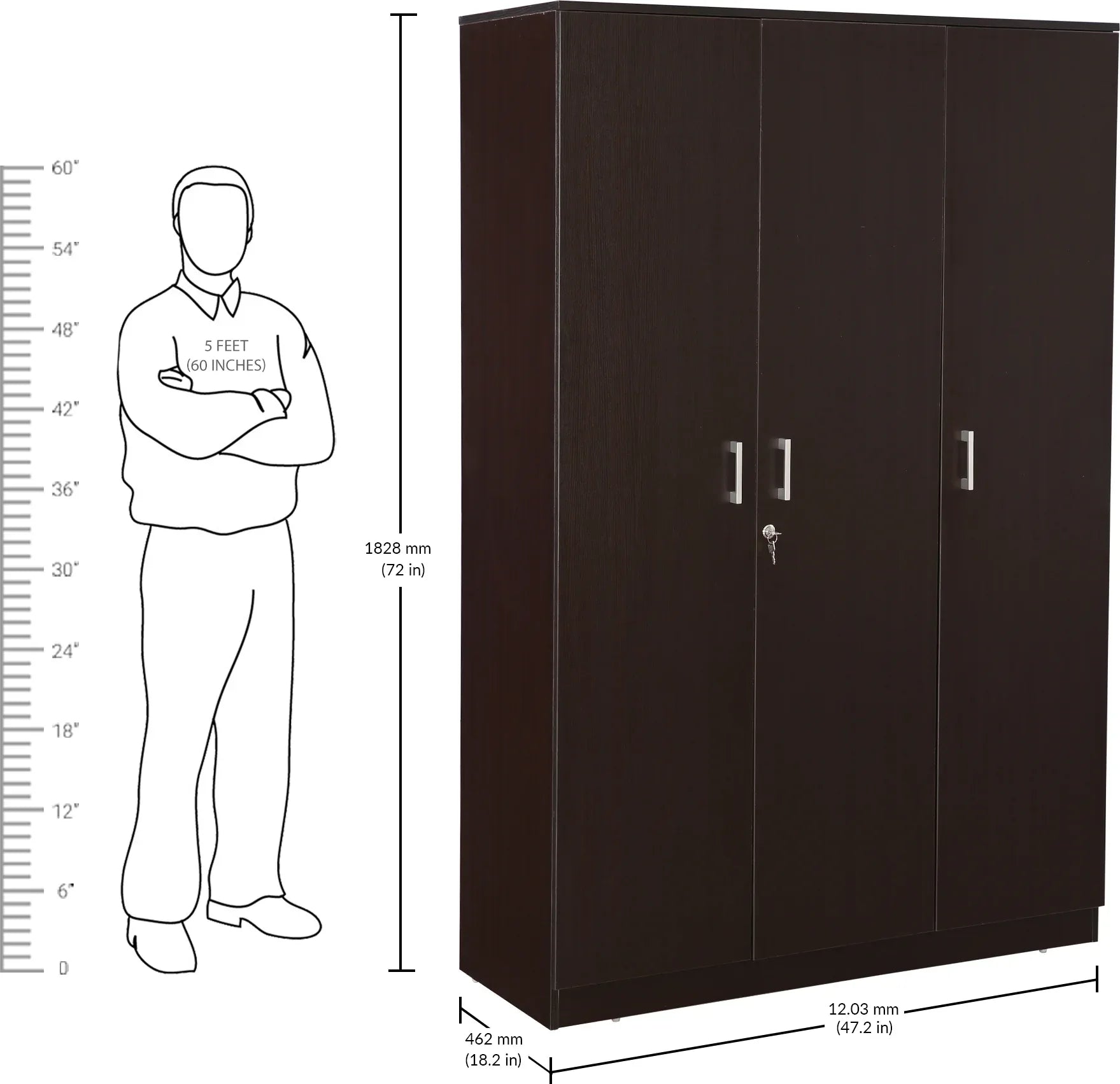 Prime Three door Wardrobe - HomeTown