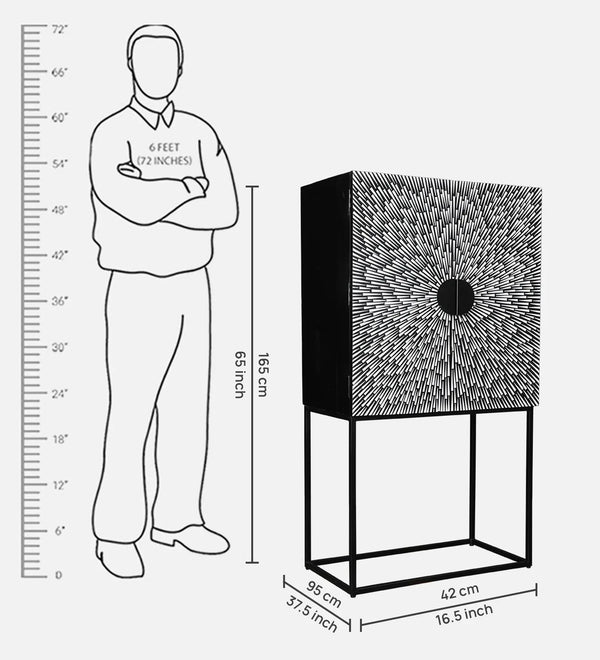 Ember Bar Unit in White and Black Colour dimensions