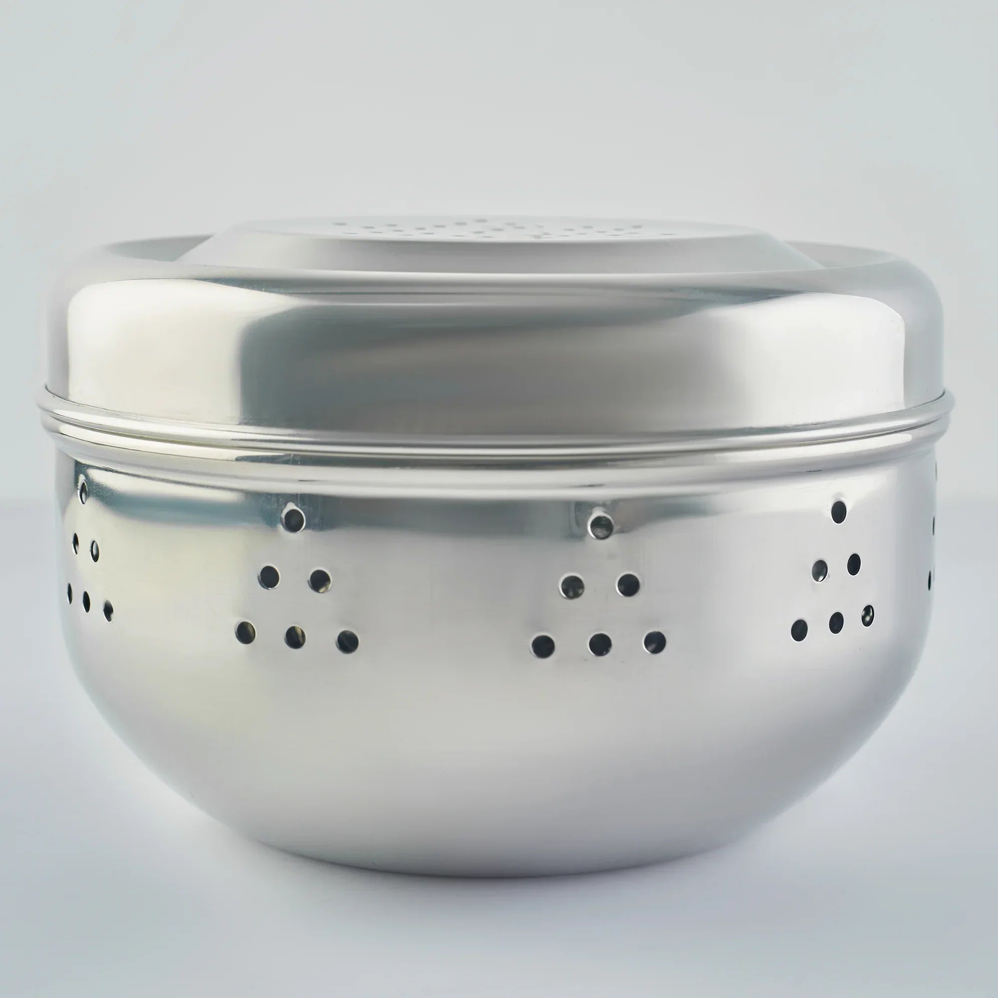 Glisto Stainless Steel Flat Canister/Puri Dabba/ Sprout Maker/Herb Container Set of 2 with Air Ventilation in Silver Colour - HomeTown