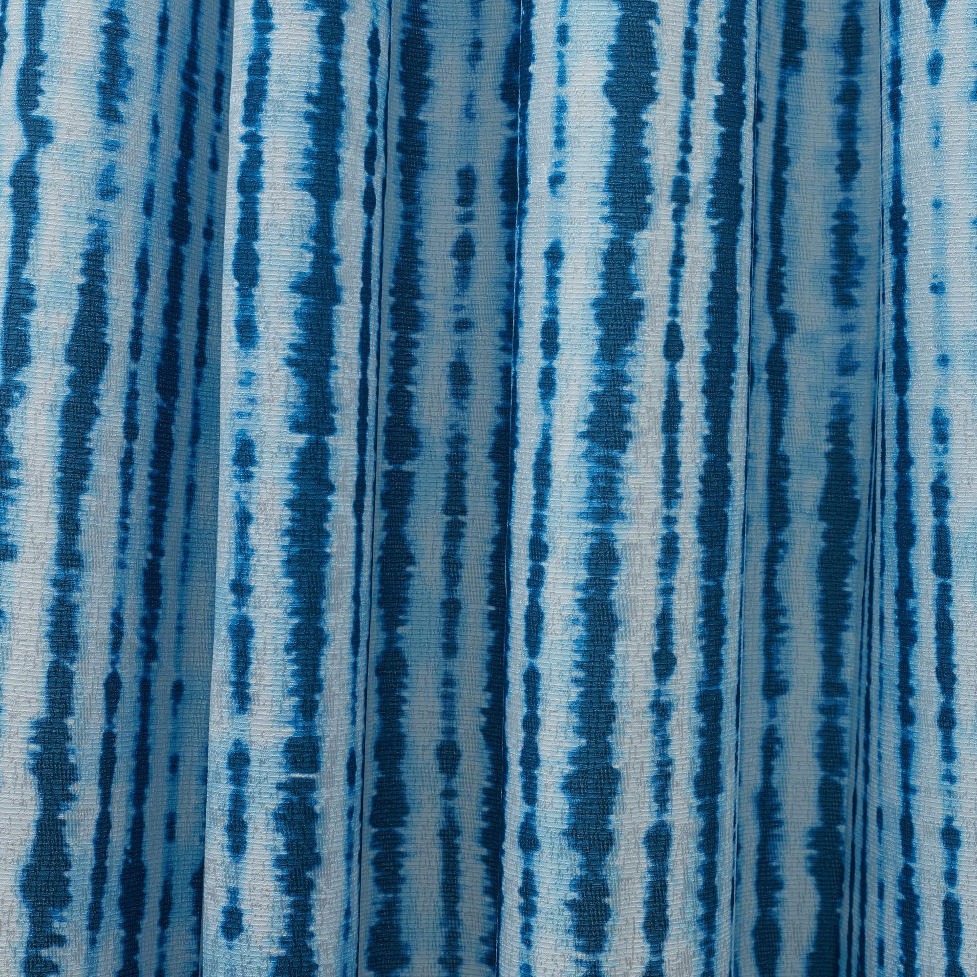 Nora Set of 2 Printed Jacquard Dim Out Door Curtains 7 Feet in Navy Colour - HomeTown