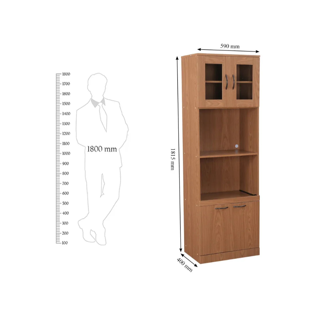 Penelope Multipurpose Cabinet in Walnut Colour - HomeTown