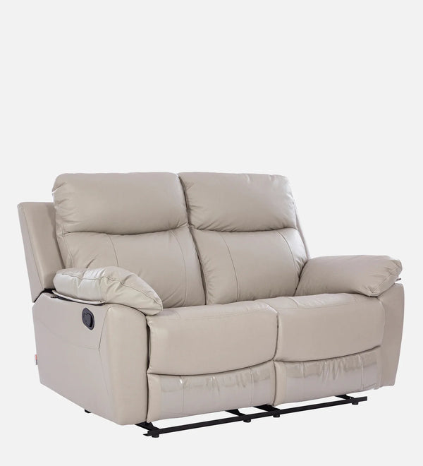 Quantum 2 Seater Half Leather Recliner Sofa in Light Grey Colour dimensions