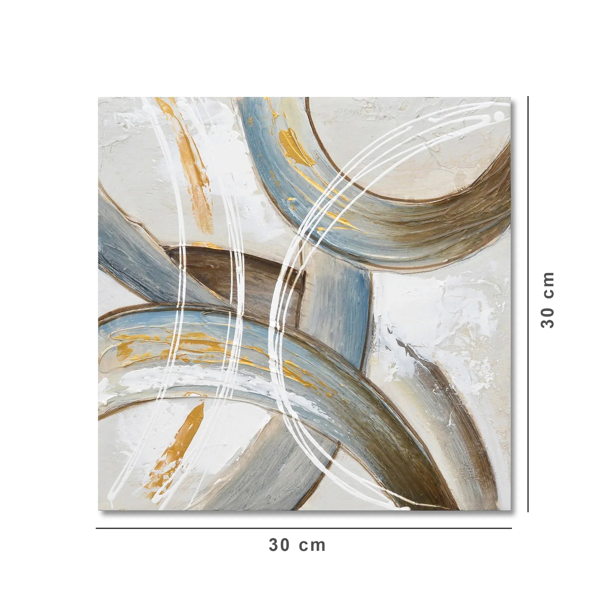 Ilona Abstract Brush Strokes Handmade Canvas Painting 30x30 Cm in Light Blue Colour - HomeTown