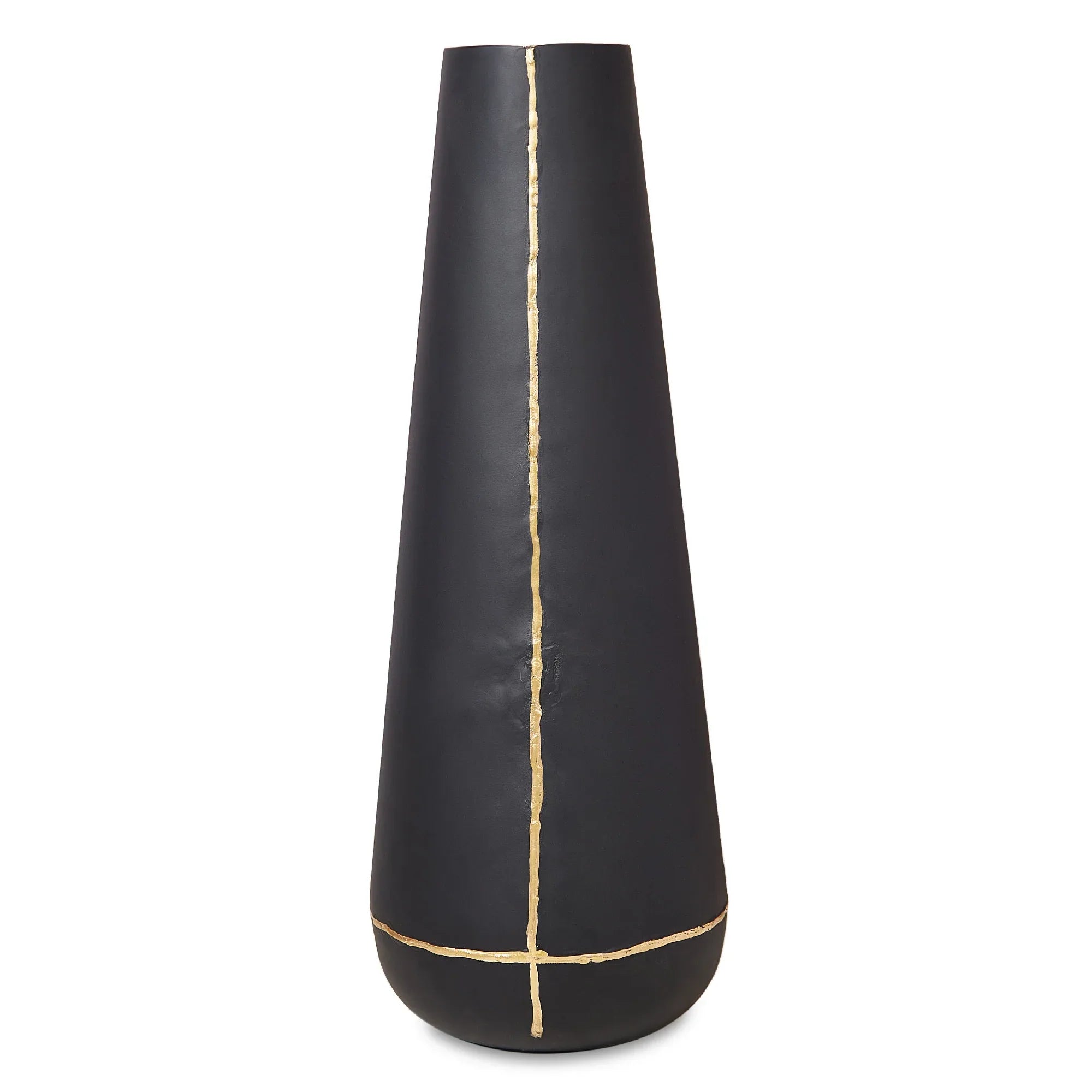Mezzo Metal Vases 58 cm in Black Colour - HomeTown