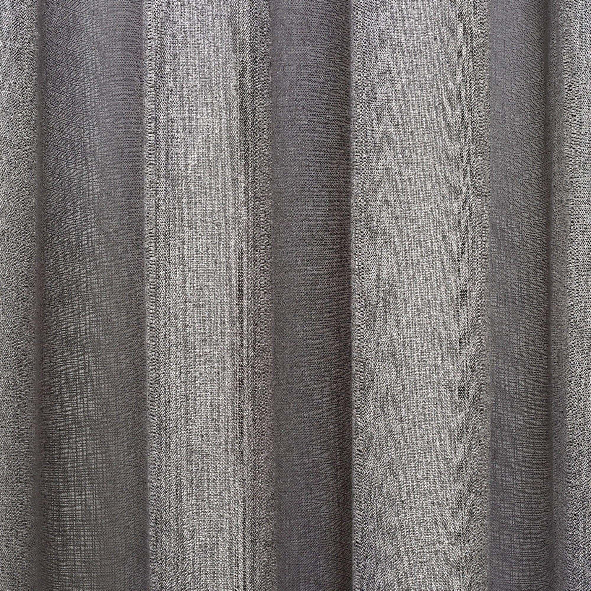 Fiesta Set of 2 Solid Textured Sheer Window Curtains 5 Feet in Charcoal Colour - HomeTown