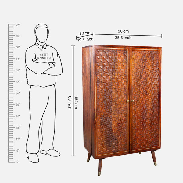 Phoolkari Bar Unit in Honey Colour dimensions