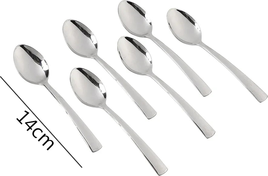 FNS Solo Tea Silver Spoon Set of 6 in Silver Colour - HomeTown