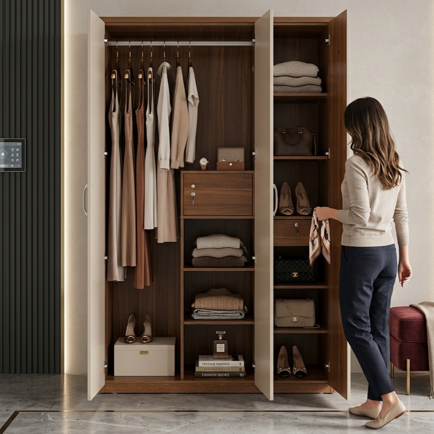 PEARL 3 DOOR WARDROBE CERAMIC HIGH GLOSS