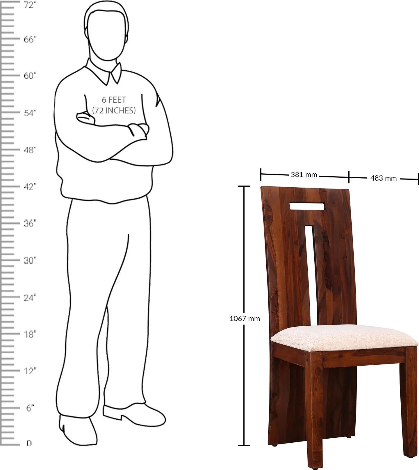 Austin Sheesham Wood(Rosewood) Dining Chair Set of 2 in Honey Colour - HomeTown