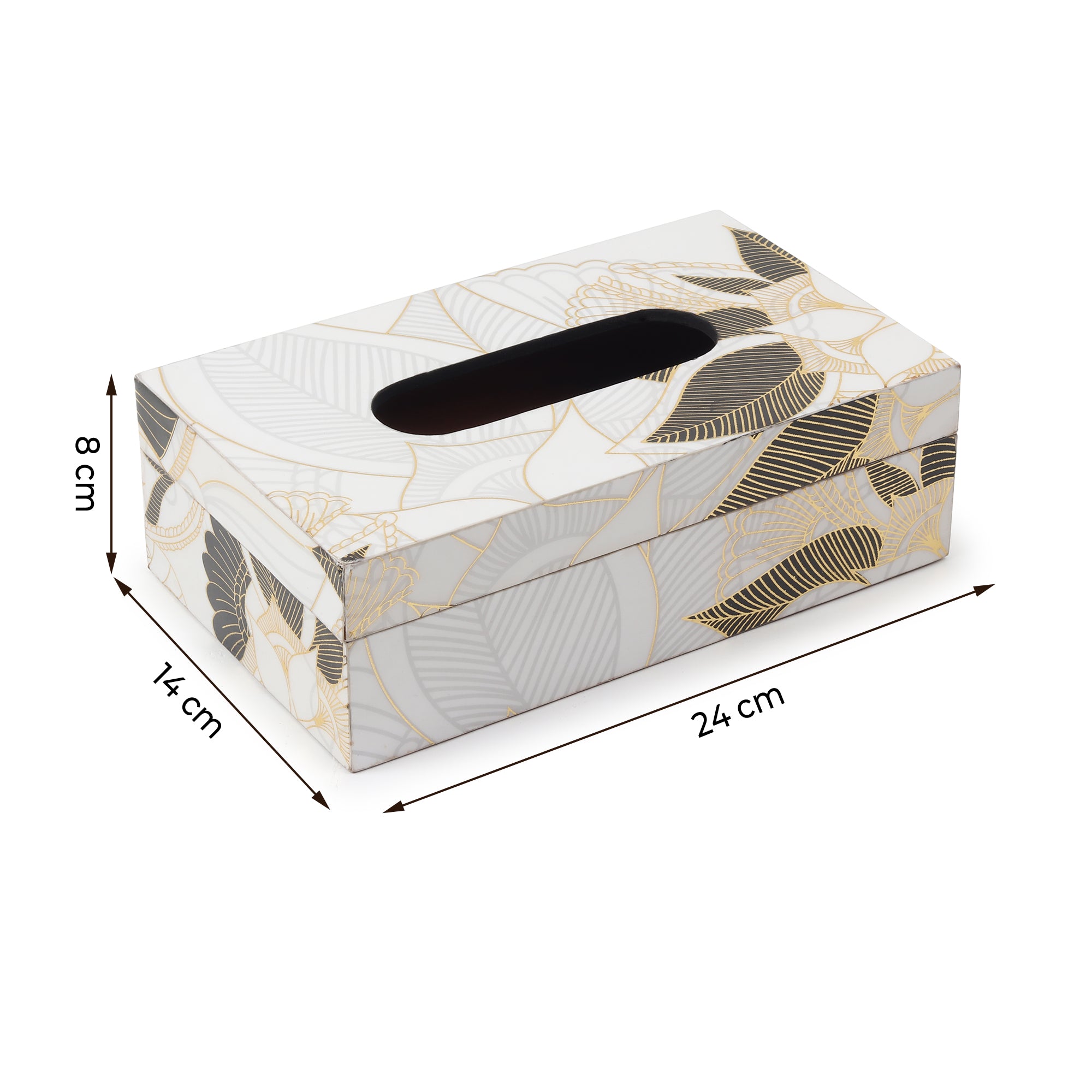 Ivory Noir Bloom Tissue Box