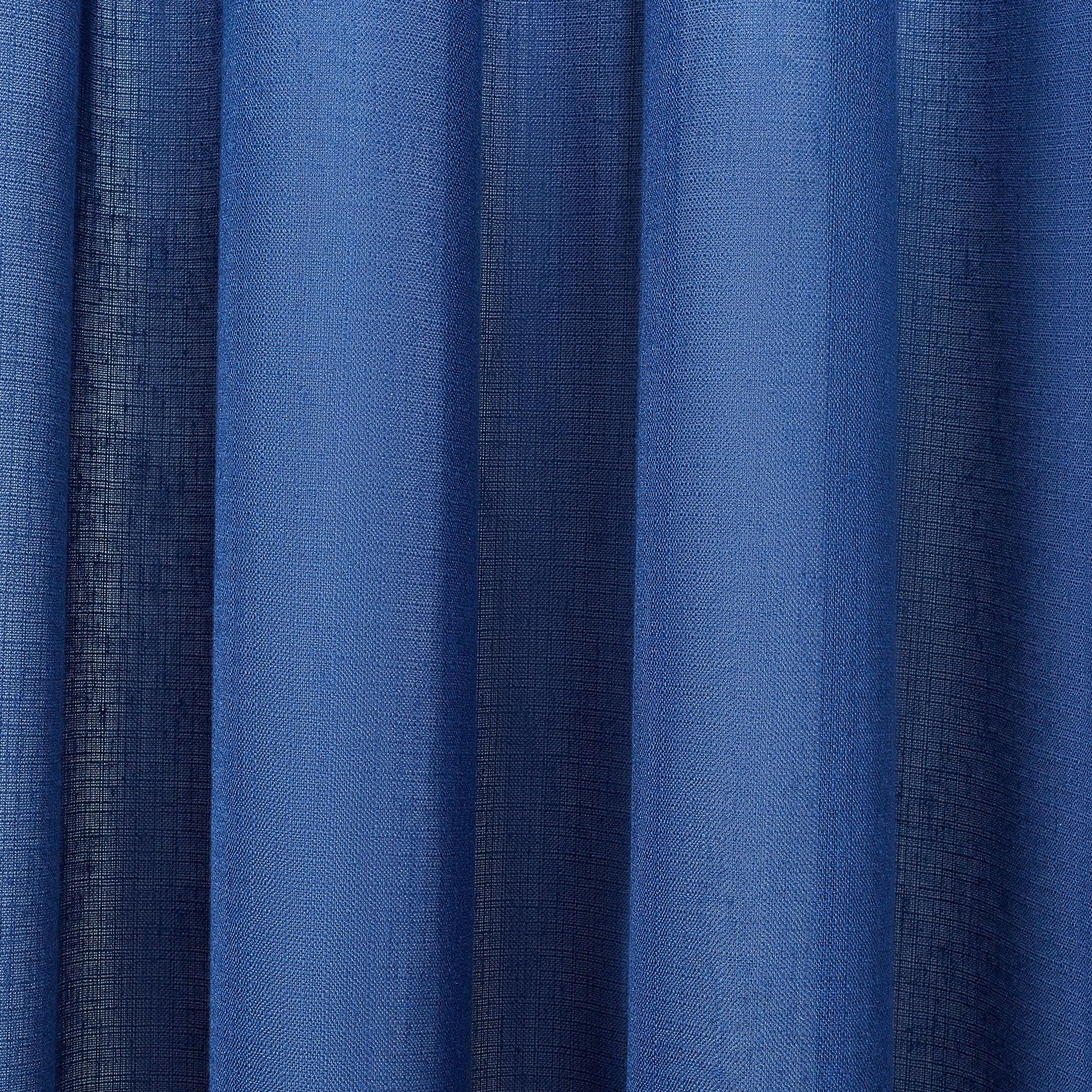 Fiesta Set of 2 Solid Textured Sheer Window Curtains 5 Feet in Navy Colour - HomeTown