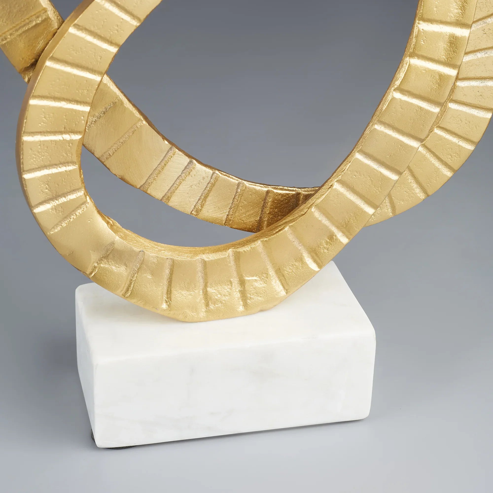 Venice Aluminium Dual Rings Table Decor 25x7x43 Cm in Gold Colour - HomeTown