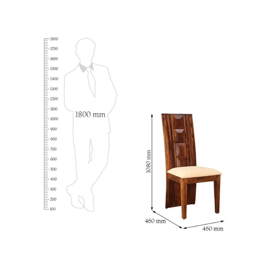 Woodrow Sheesham Wood(Rosewood) Dining Chair Set of 2 in Honey Colour - HomeTown