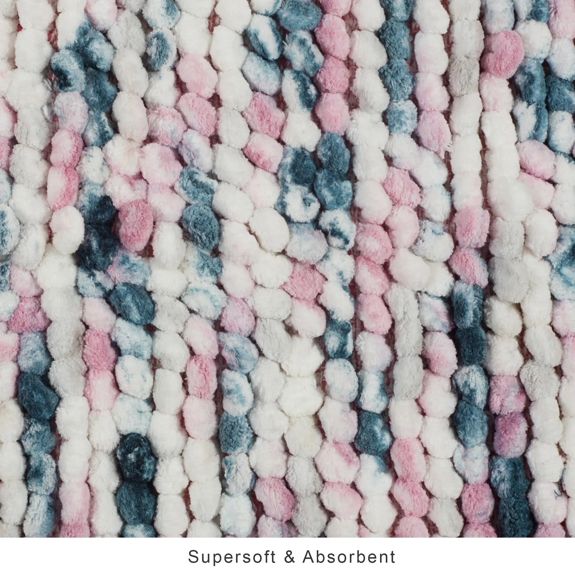 Emilia Micro Chenille Multipurpose Loop Bath Mat 50x80 Cm in Blush Blue Colour - HomeTown