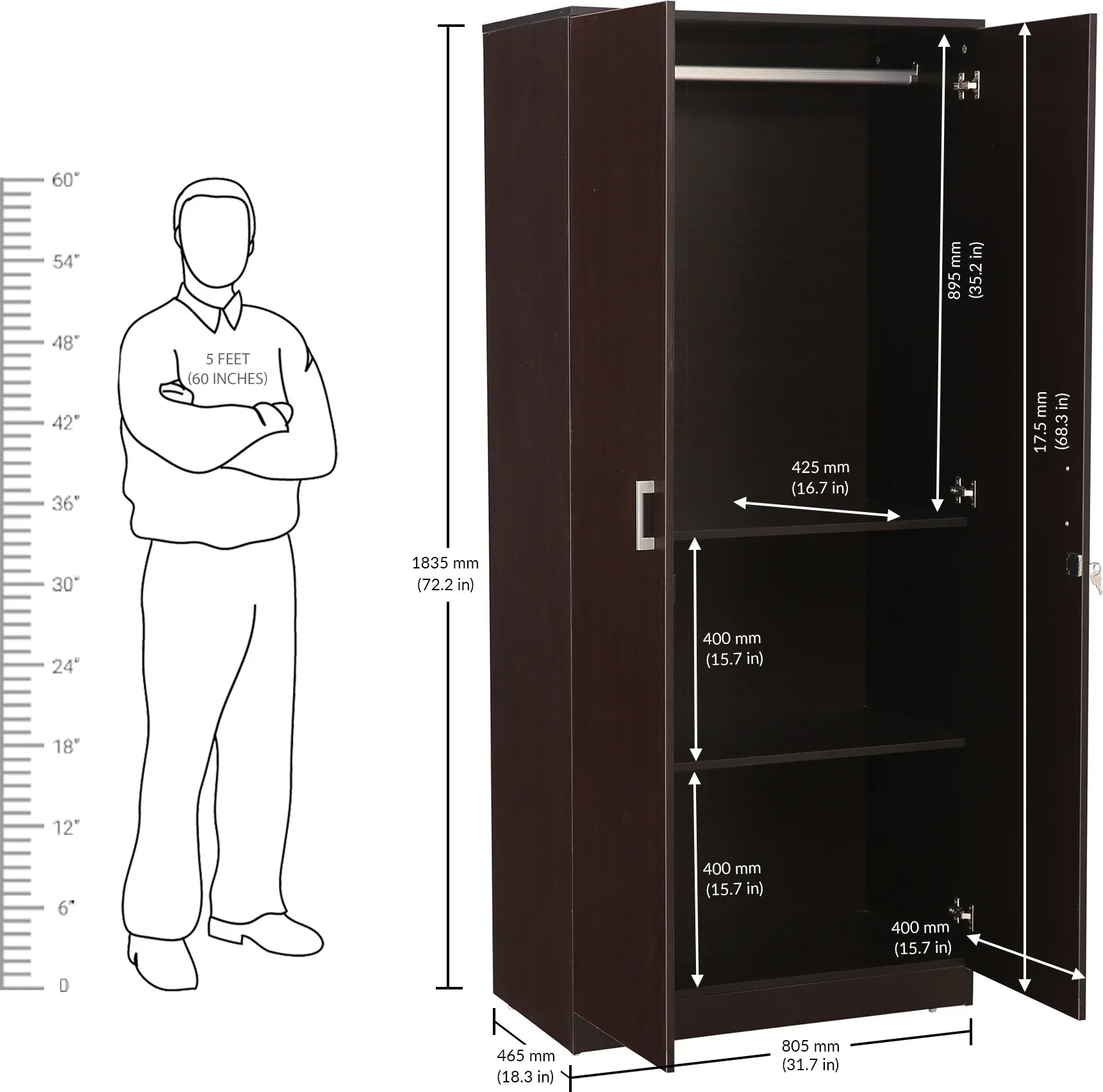 Prime Two Door Wardrobe - HomeTown