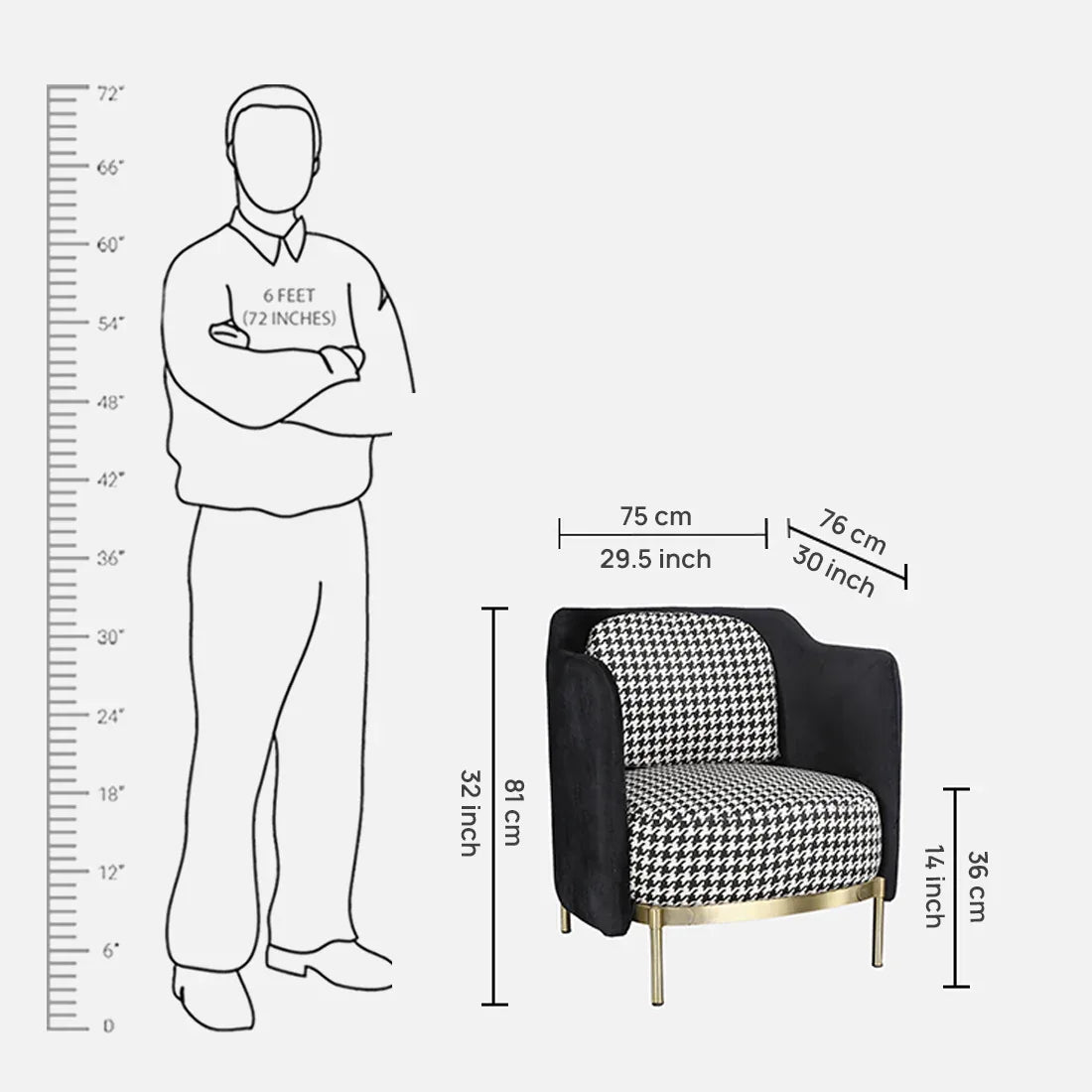 Gala Fabric Accent Chair in Grey Colour - HomeTown