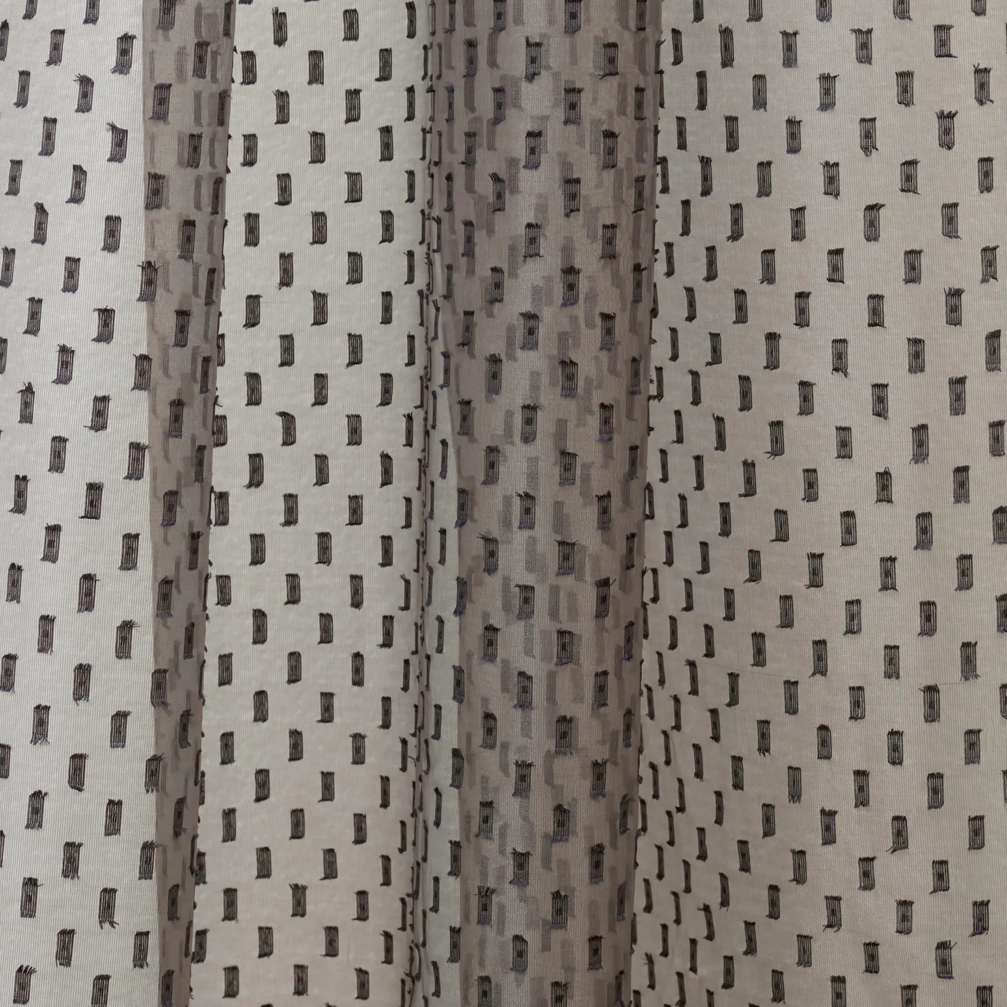 Amour Set of 2 Dobby Window Sheer Curtains 5 Feet in Charcoal Colour - HomeTown