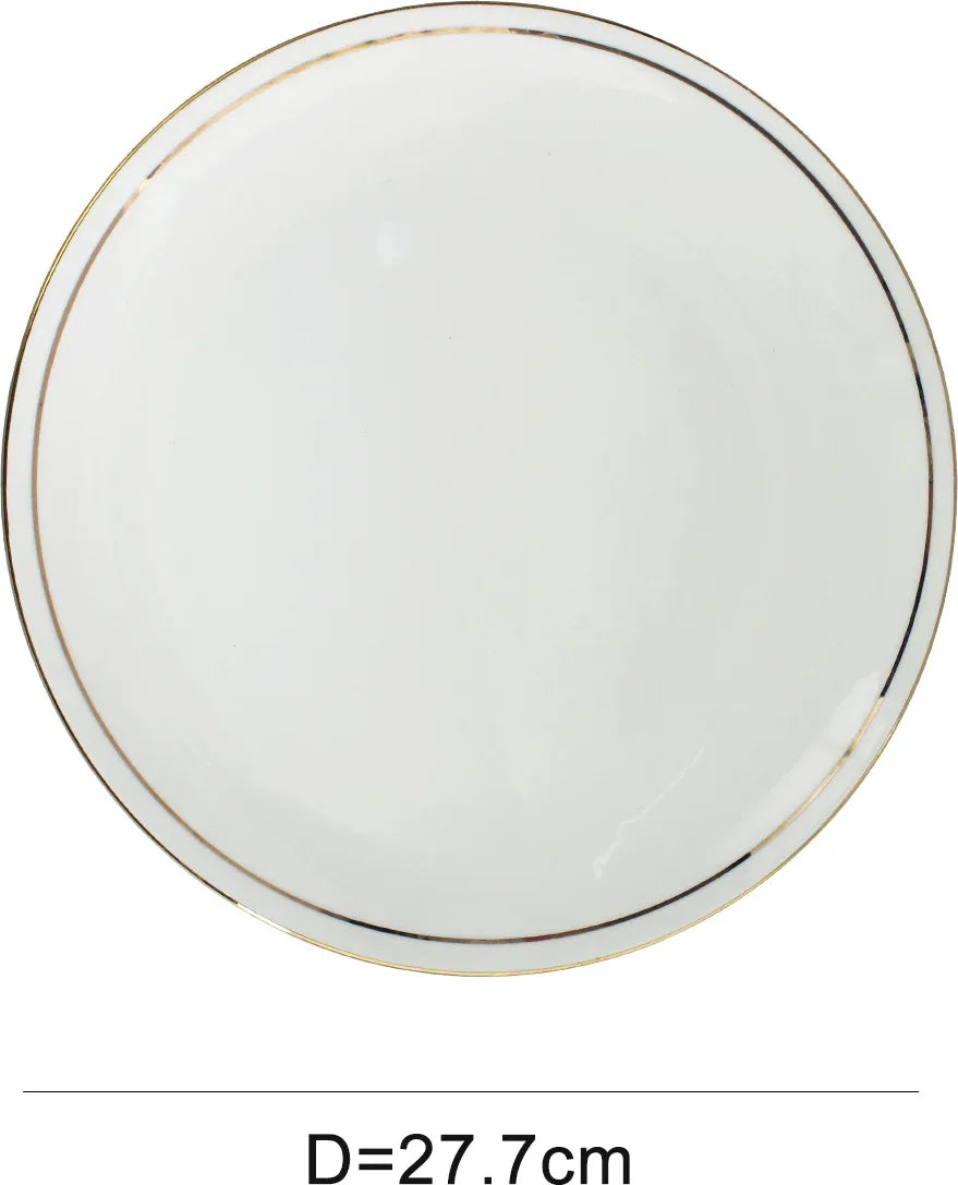 Avril Bone China Dinner Plate 27 Cm in White Colour - HomeTown