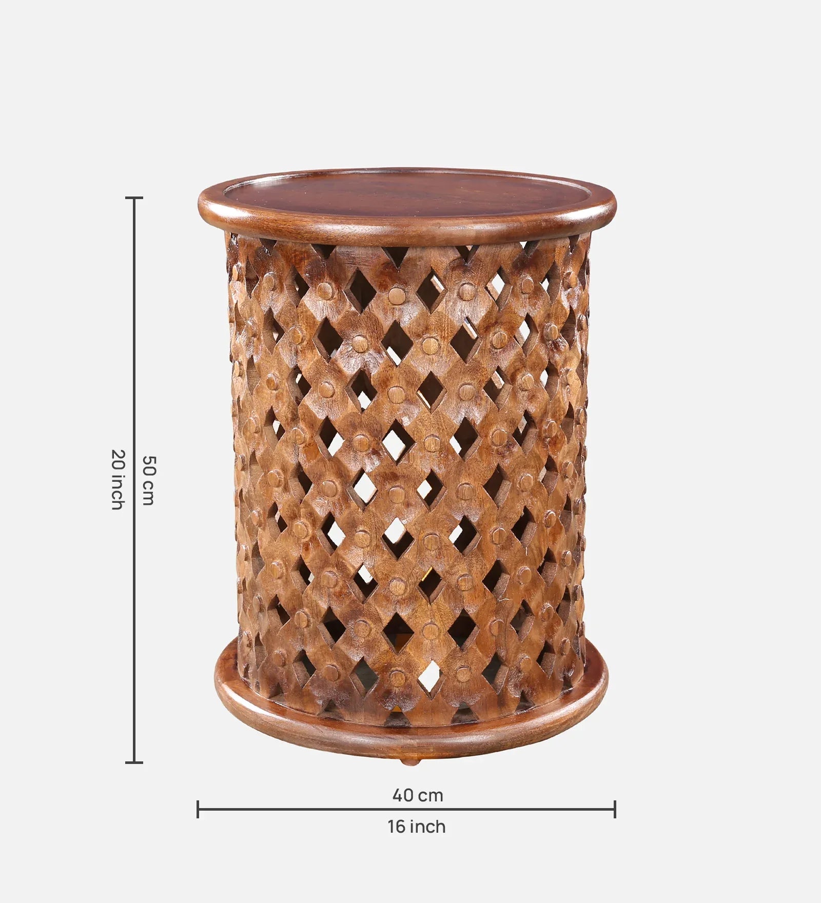 Sirohi Solidwood Side Table in Walnut Colour - HomeTown